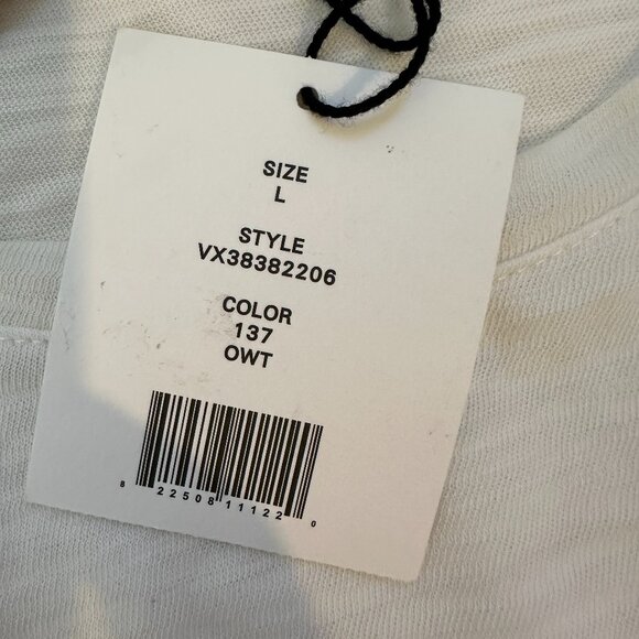 NWT Vince. White Boat Neck Short Sleeve Cotton Roll Sleeve T-Shirt Sz L MSRP $69 - Picture 14 of 15